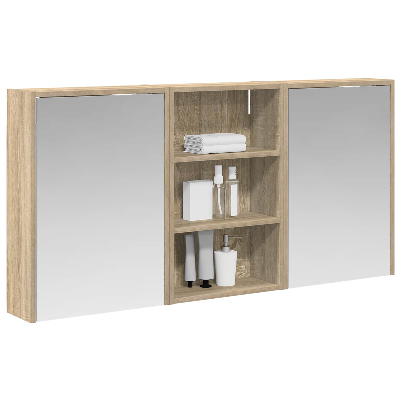 Σετ Ντουλαπιών Μπάνιου με ράφι 3 pcs 126 x 16 x 62.5 εκ. - Pakobazaar