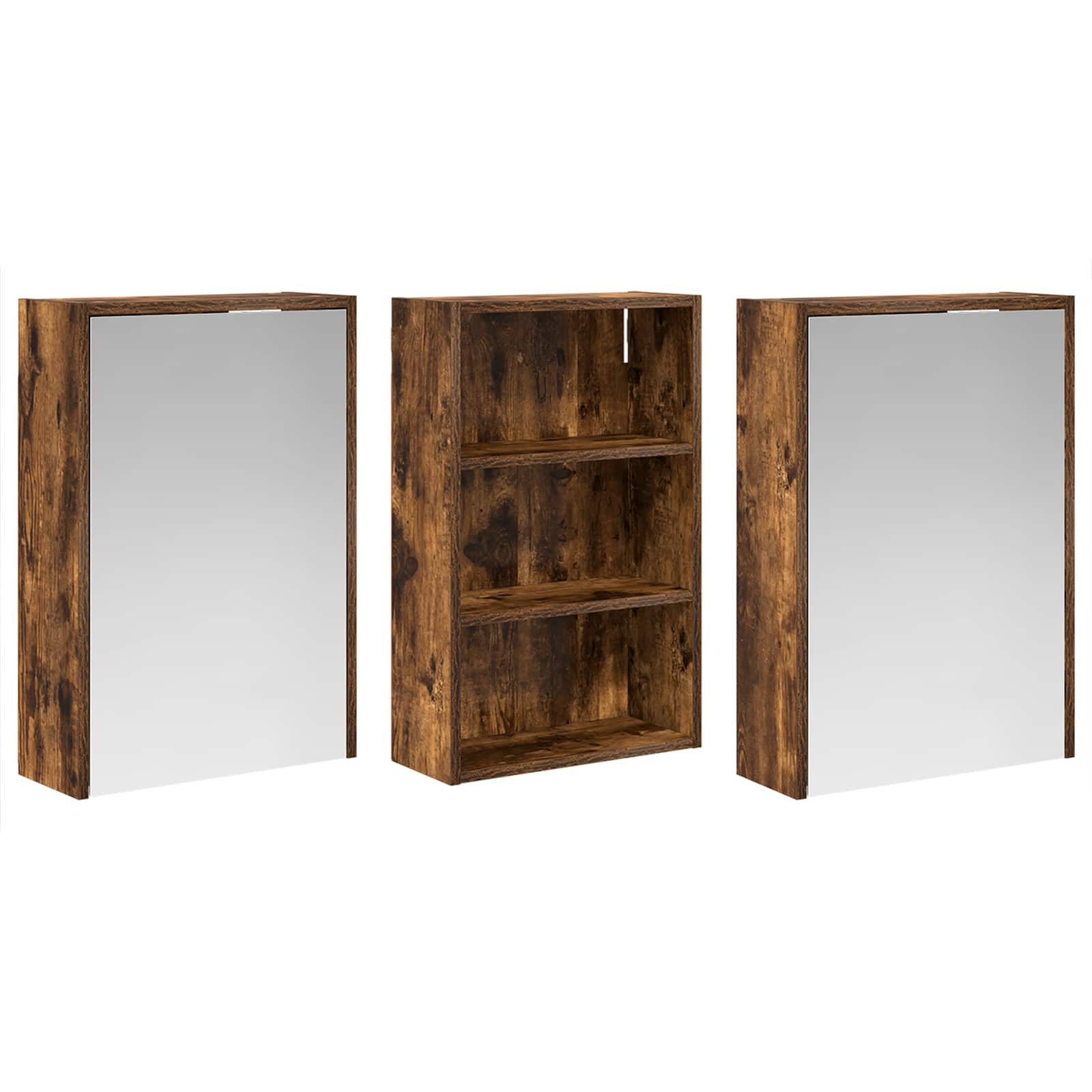 Σετ Ντουλαπιών Μπάνιου με ράφι 3 pcs 126 x 16 x 62.5 εκ. - Pakobazaar