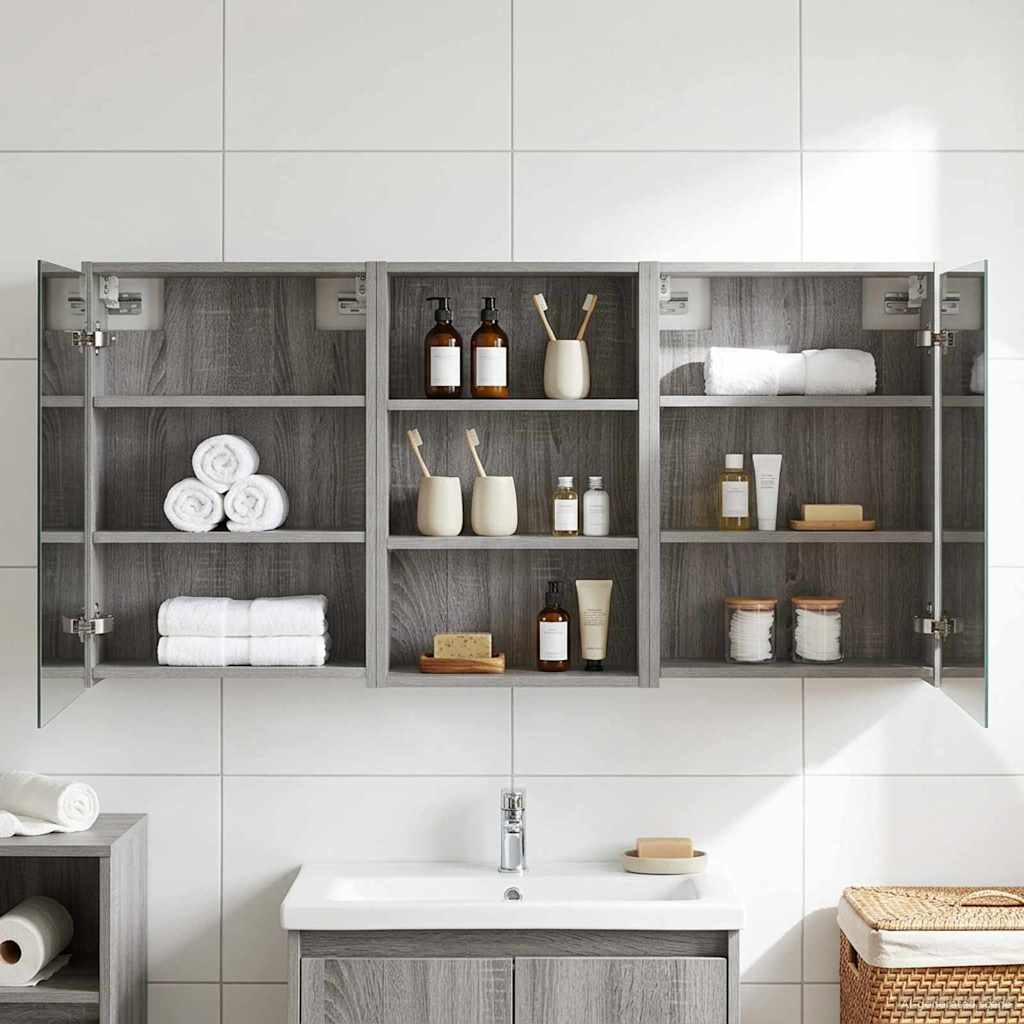 Σετ Ντουλαπιών Μπάνιου με ράφι 3 pcs 126 x 16 x 62.5 εκ. - Pakobazaar