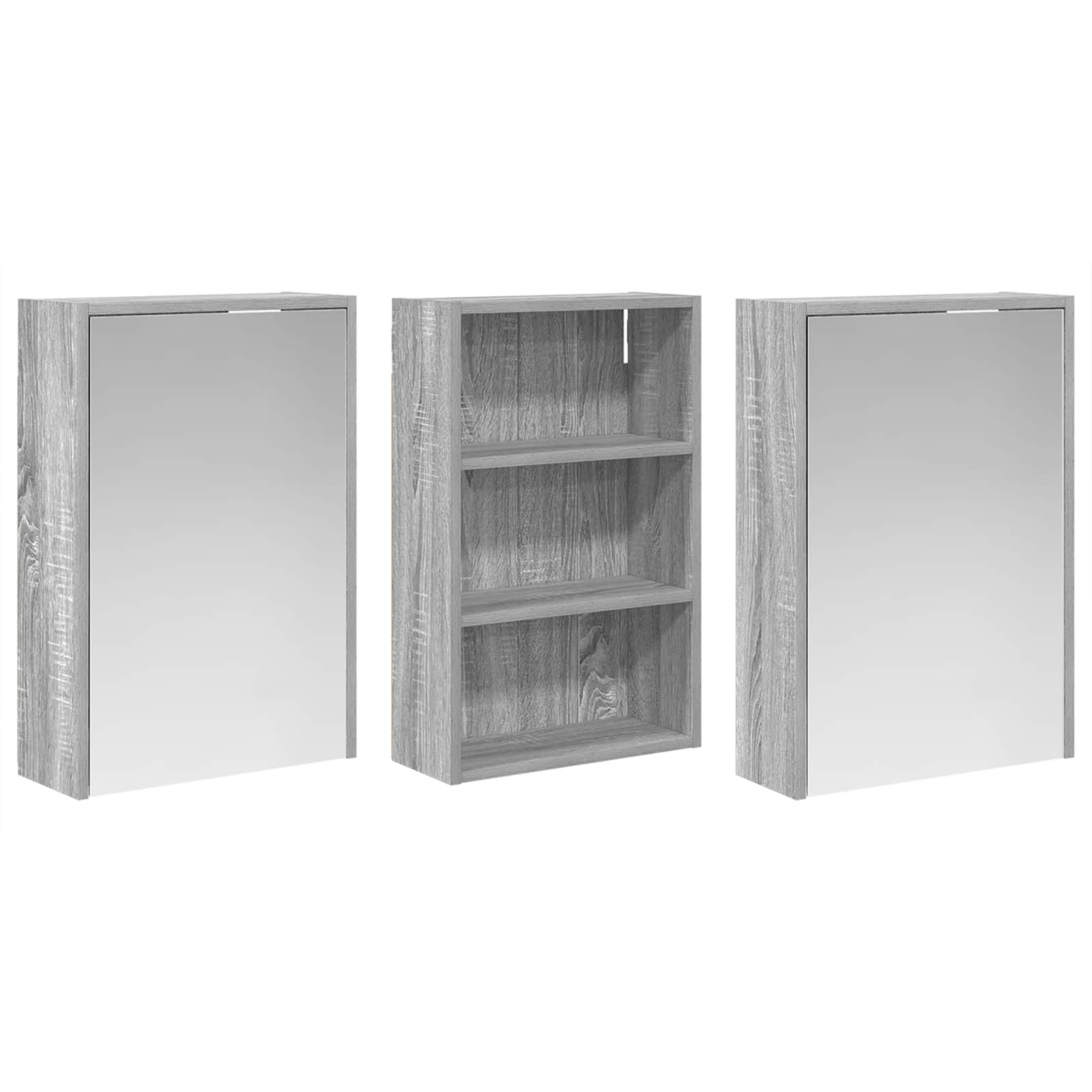 Σετ Ντουλαπιών Μπάνιου με ράφι 3 pcs 126 x 16 x 62.5 εκ. - Pakobazaar