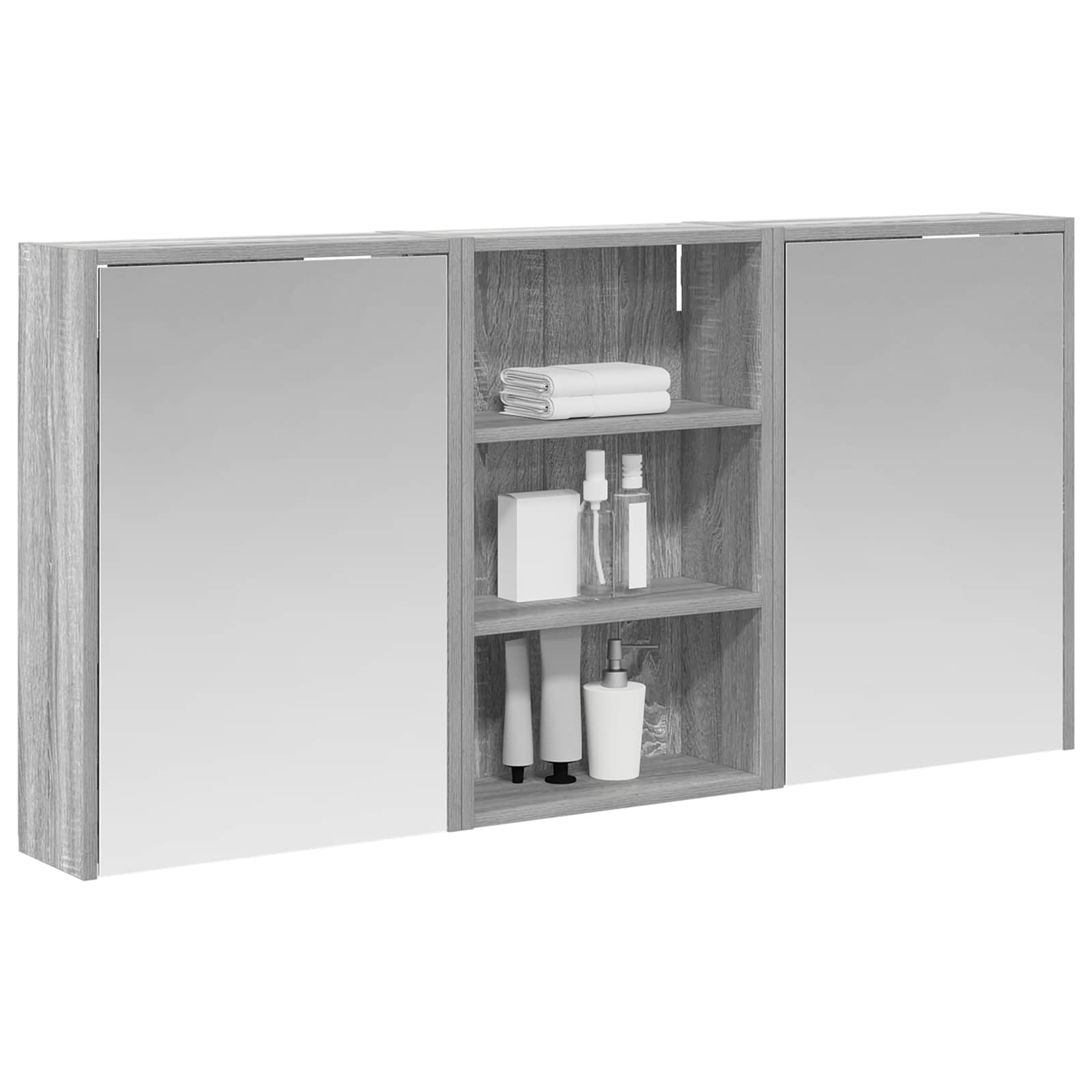Σετ Ντουλαπιών Μπάνιου με ράφι 3 pcs 126 x 16 x 62.5 εκ. - Pakobazaar