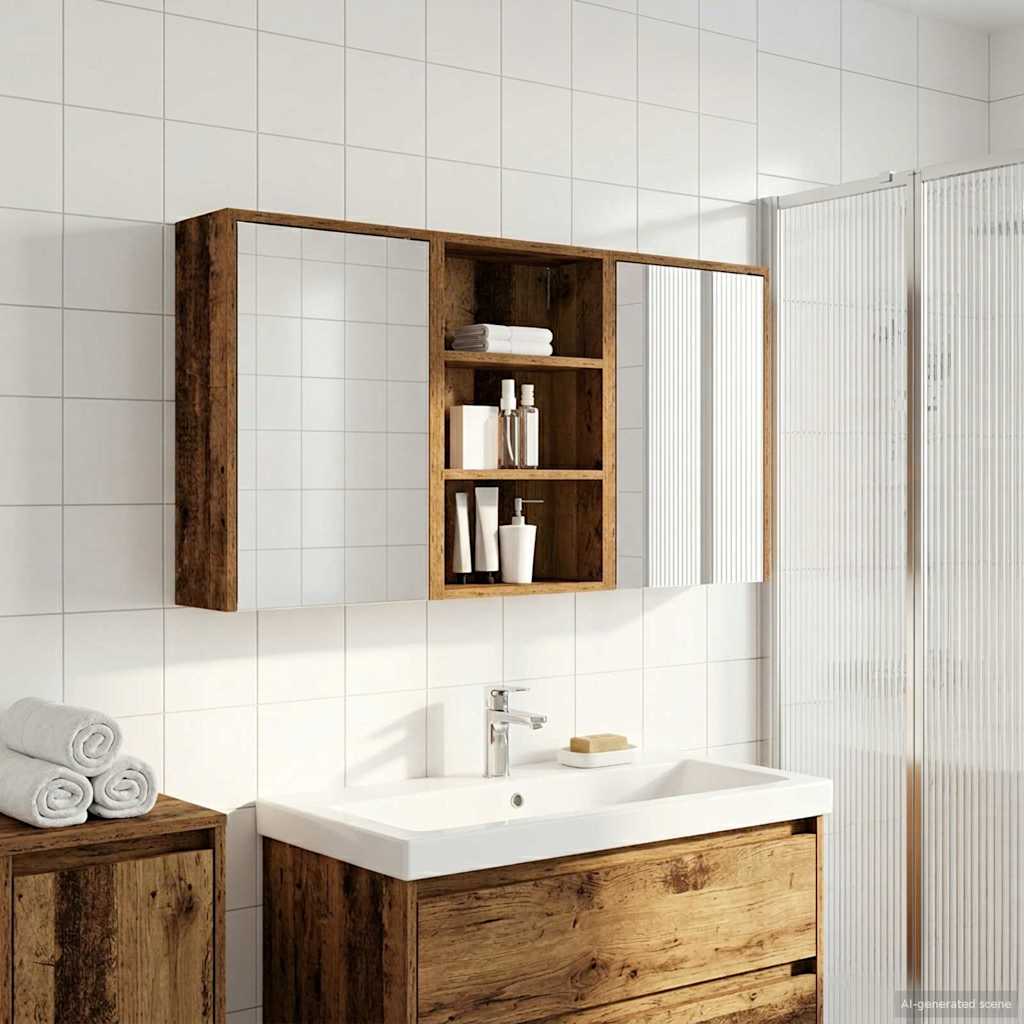 Σετ Ντουλαπιών Μπάνιου με ράφι 3 pcs 126 x 16 x 62.5 εκ. - Pakobazaar