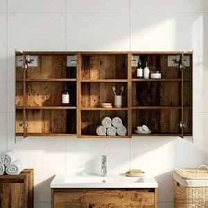 Σετ Ντουλαπιών Μπάνιου με ράφι 3 pcs 126 x 16 x 62.5 εκ. - Pakobazaar