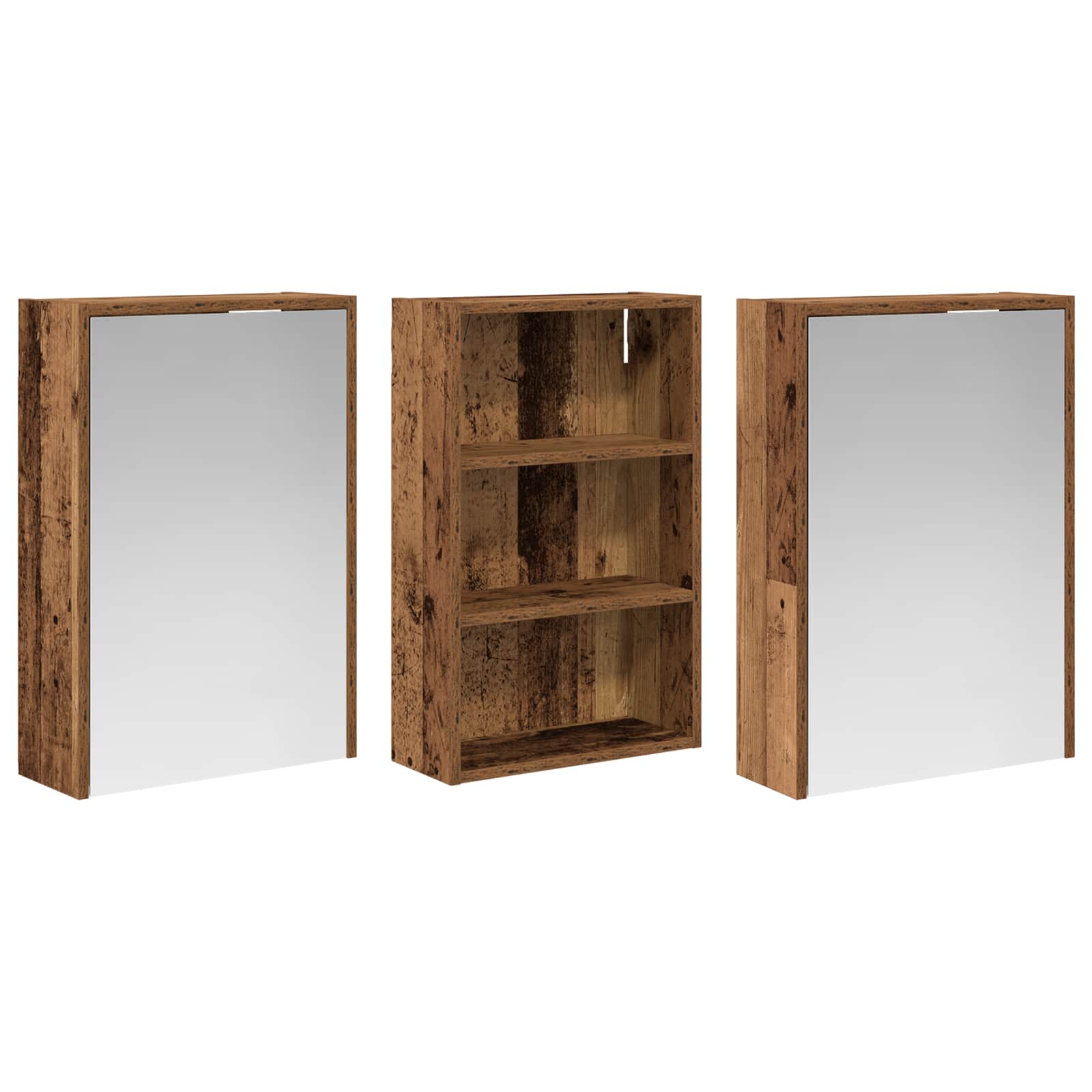 Σετ Ντουλαπιών Μπάνιου με ράφι 3 pcs 126 x 16 x 62.5 εκ. - Pakobazaar