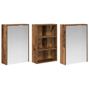 Σετ Ντουλαπιών Μπάνιου με ράφι 3 pcs 126 x 16 x 62.5 εκ. - Pakobazaar