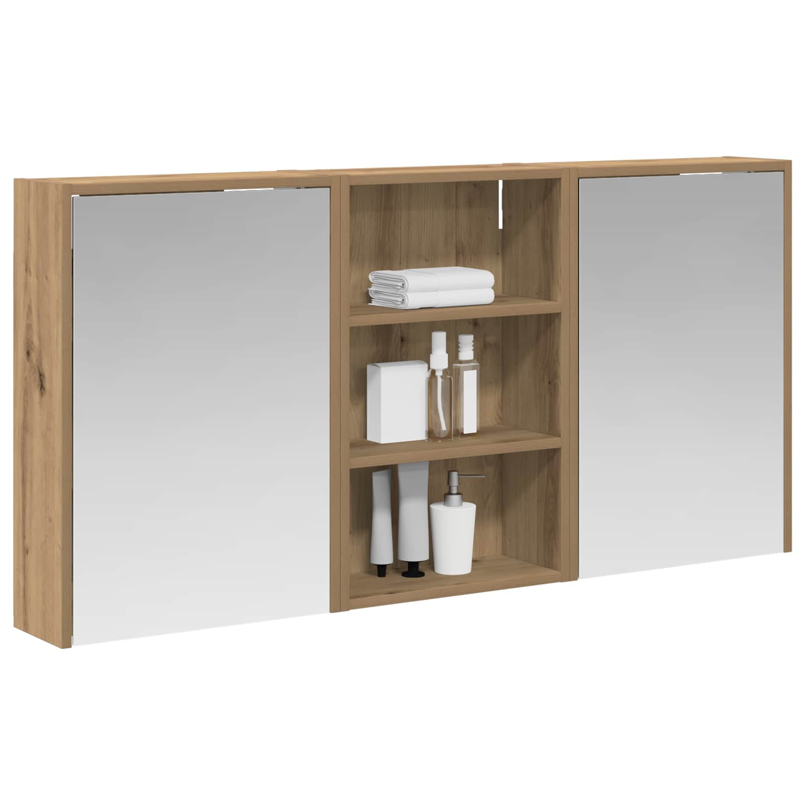 Σετ Ντουλαπιών Μπάνιου με ράφι 3 pcs 126 x 16 x 62.5 εκ. - Pakobazaar
