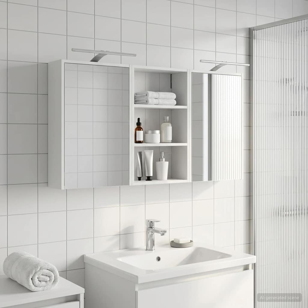 Σετ Ντουλαπιών Μπάνιου με ράφι 3 pcs 126 x 16 x 62.5 εκ. - Pakobazaar
