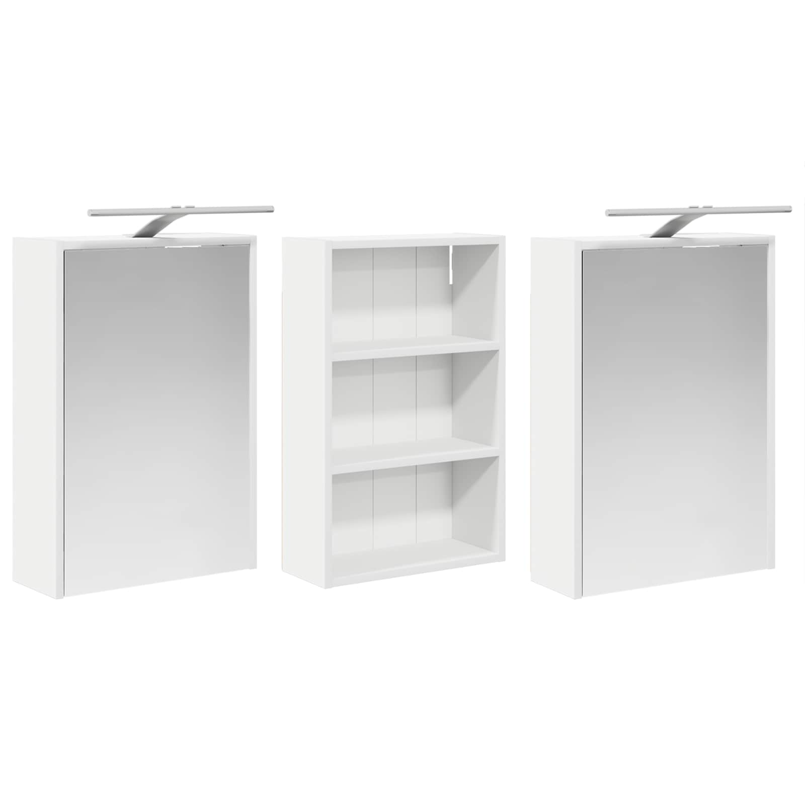 Σετ Ντουλαπιών Μπάνιου με ράφι 3 pcs 126 x 16 x 62.5 εκ. - Pakobazaar