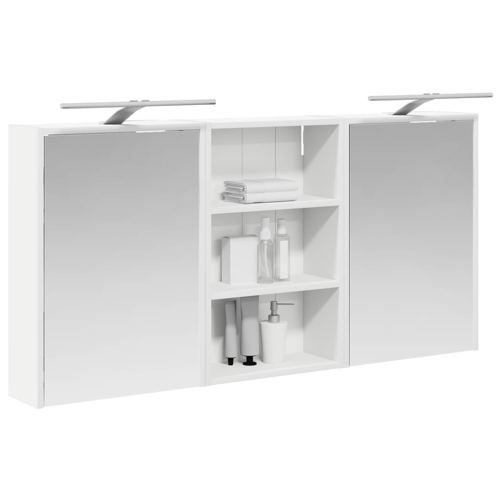 Σετ Ντουλαπιών Μπάνιου με ράφι 3 pcs 126 x 16 x 62.5 εκ. - Pakobazaar