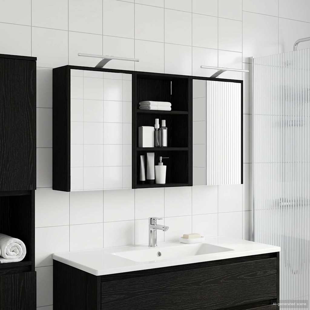 Σετ Ντουλαπιών Μπάνιου με ράφι 3 pcs 126 x 16 x 62.5 εκ. - Pakobazaar