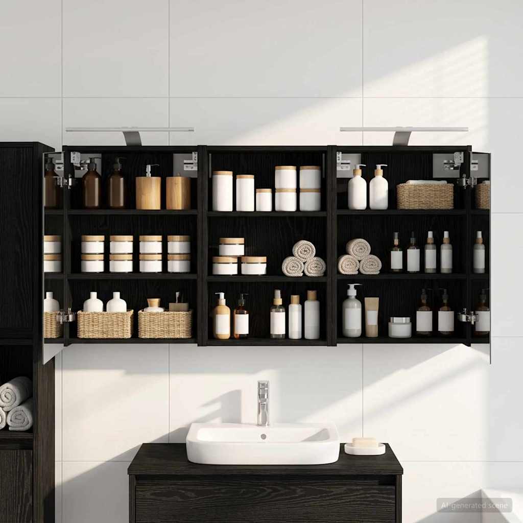 Σετ Ντουλαπιών Μπάνιου με ράφι 3 pcs 126 x 16 x 62.5 εκ. - Pakobazaar