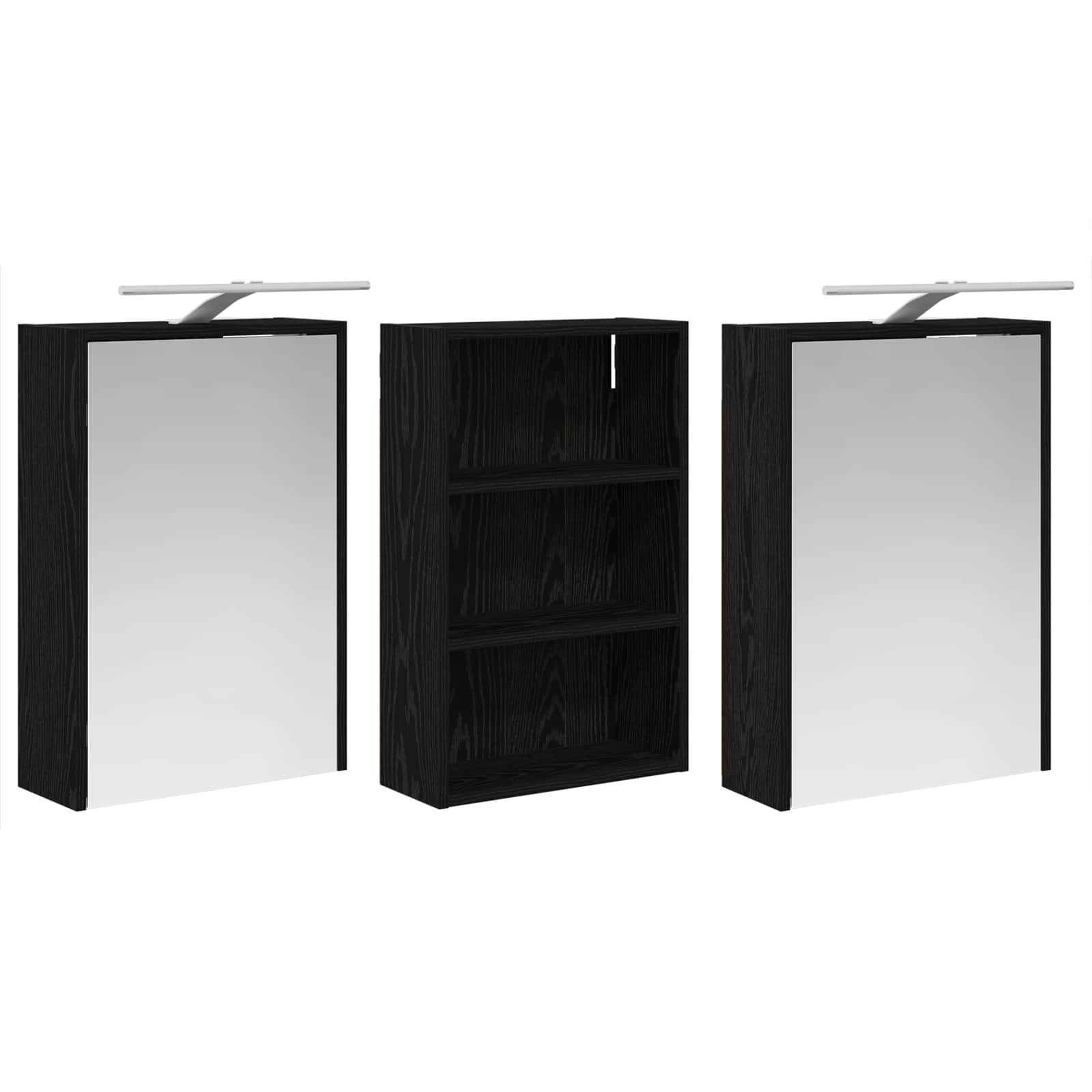 Σετ Ντουλαπιών Μπάνιου με ράφι 3 pcs 126 x 16 x 62.5 εκ. - Pakobazaar