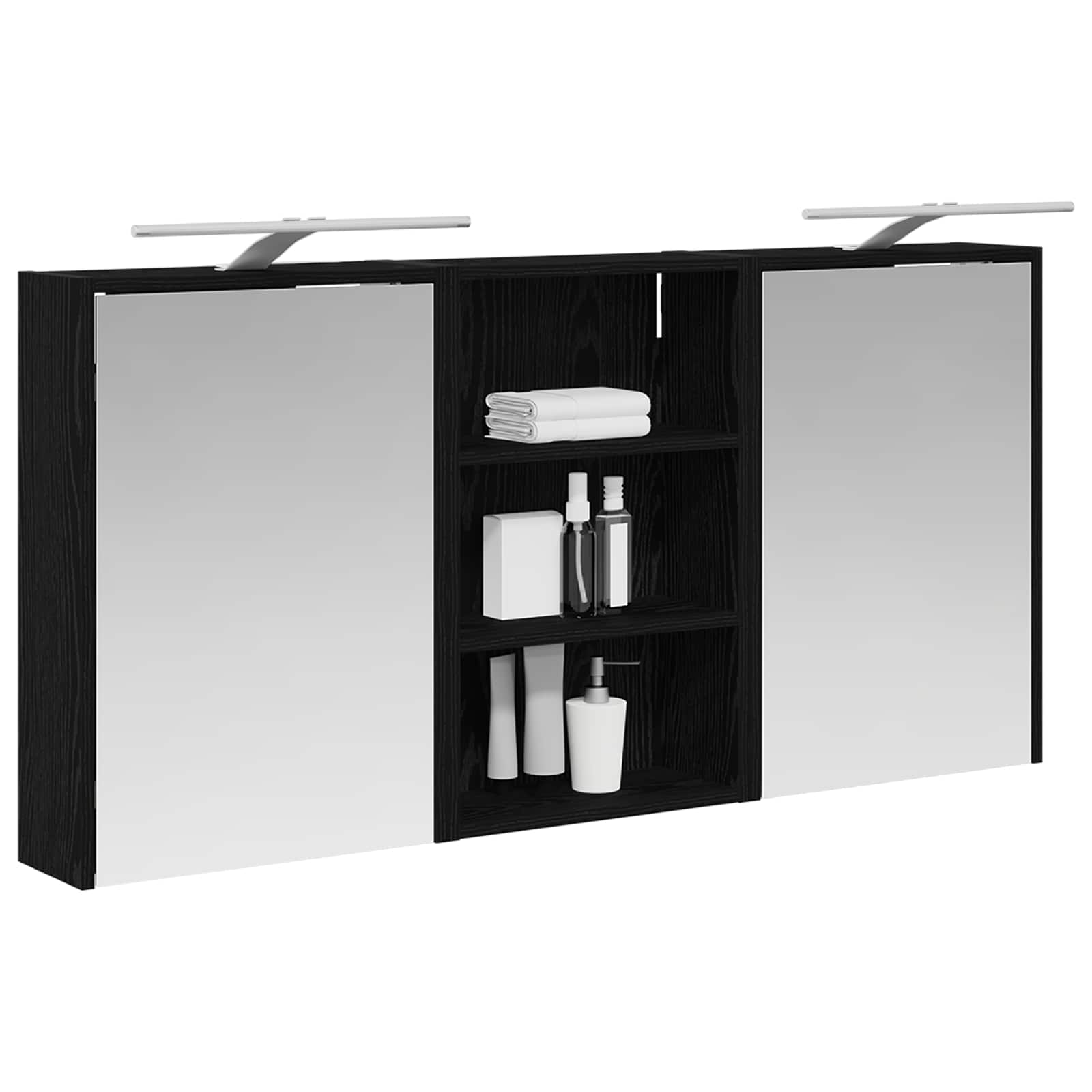 Σετ Ντουλαπιών Μπάνιου με ράφι 3 pcs 126 x 16 x 62.5 εκ. - Pakobazaar