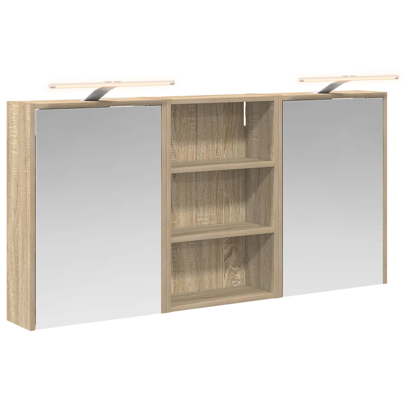 Σετ Ντουλαπιών Μπάνιου με ράφι 3 pcs 126 x 16 x 62.5 εκ. - Pakobazaar