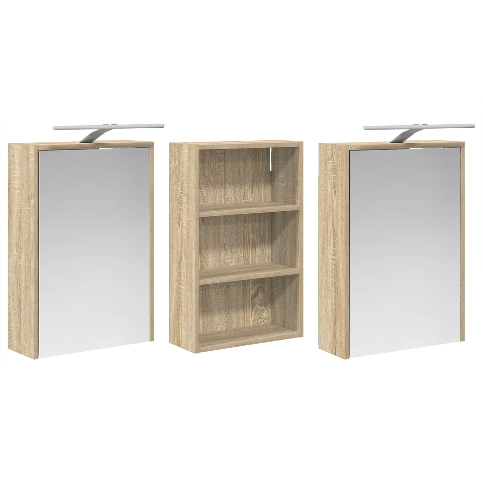 Σετ Ντουλαπιών Μπάνιου με ράφι 3 pcs 126 x 16 x 62.5 εκ. - Pakobazaar