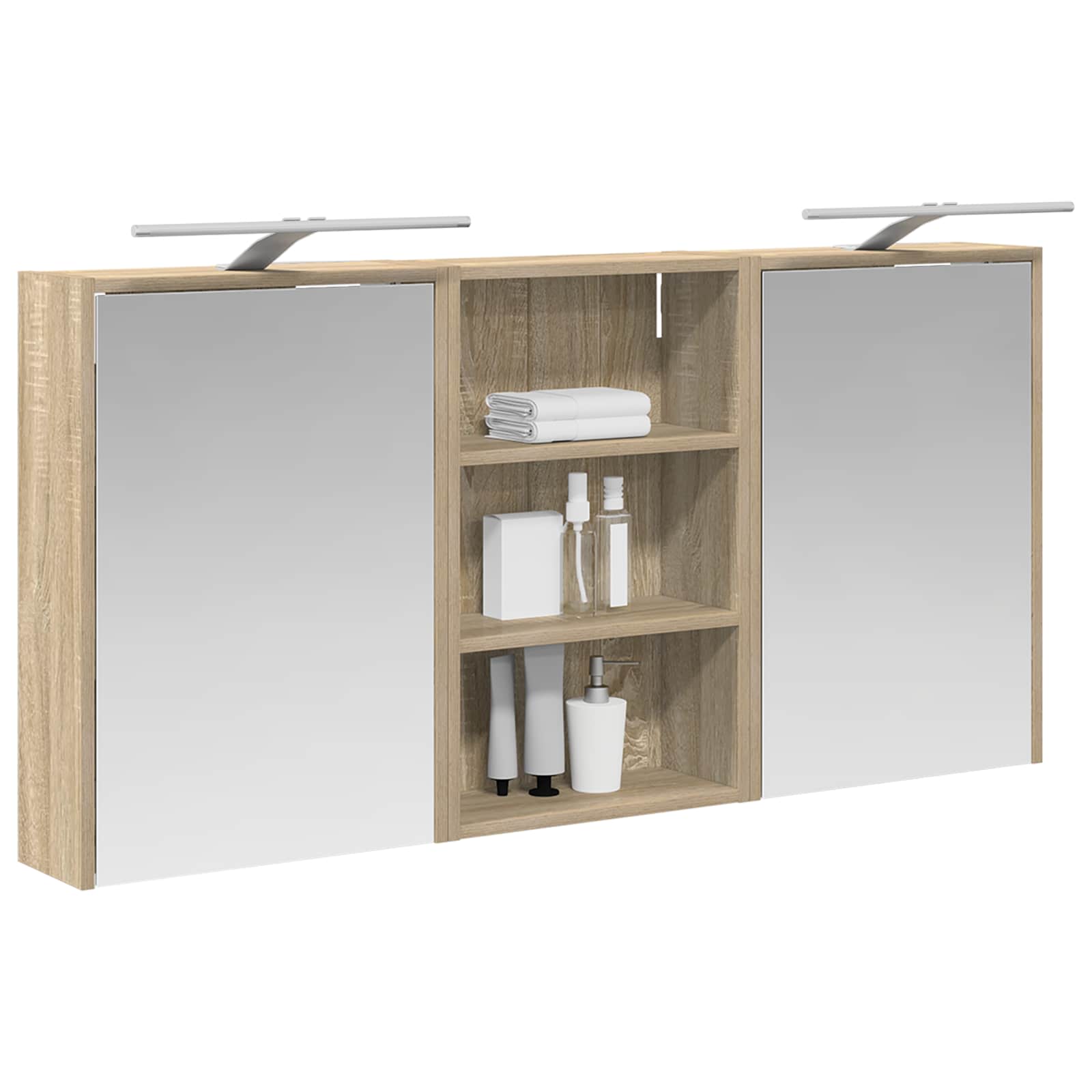 Σετ Ντουλαπιών Μπάνιου με ράφι 3 pcs 126 x 16 x 62.5 εκ. - Pakobazaar