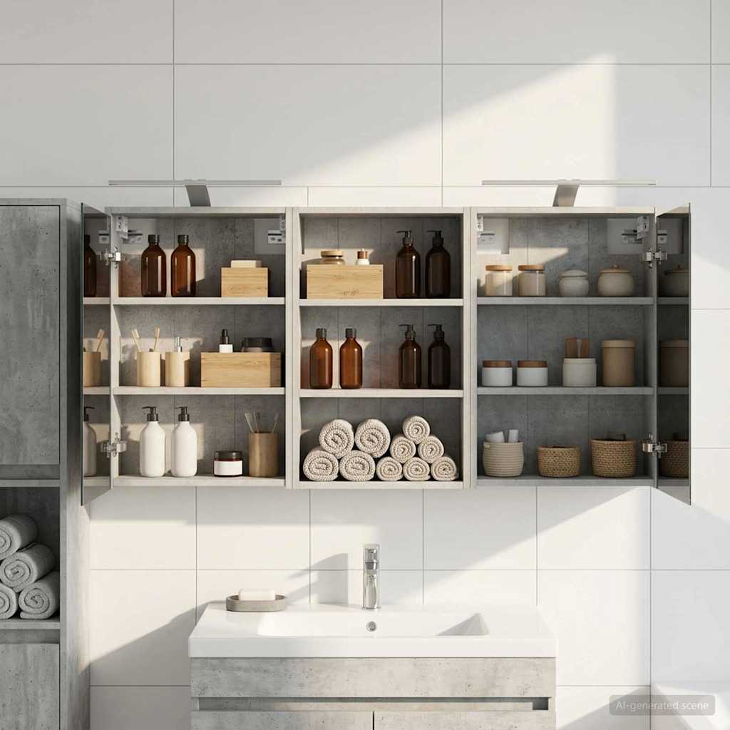 Σετ Ντουλαπιών Μπάνιου με ράφι 3 pcs 126 x 16 x 62.5 εκ. - Pakobazaar