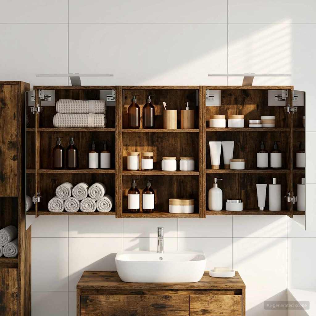 Σετ Ντουλαπιών Μπάνιου με ράφι 3 pcs 126 x 16 x 62.5 εκ. - Pakobazaar
