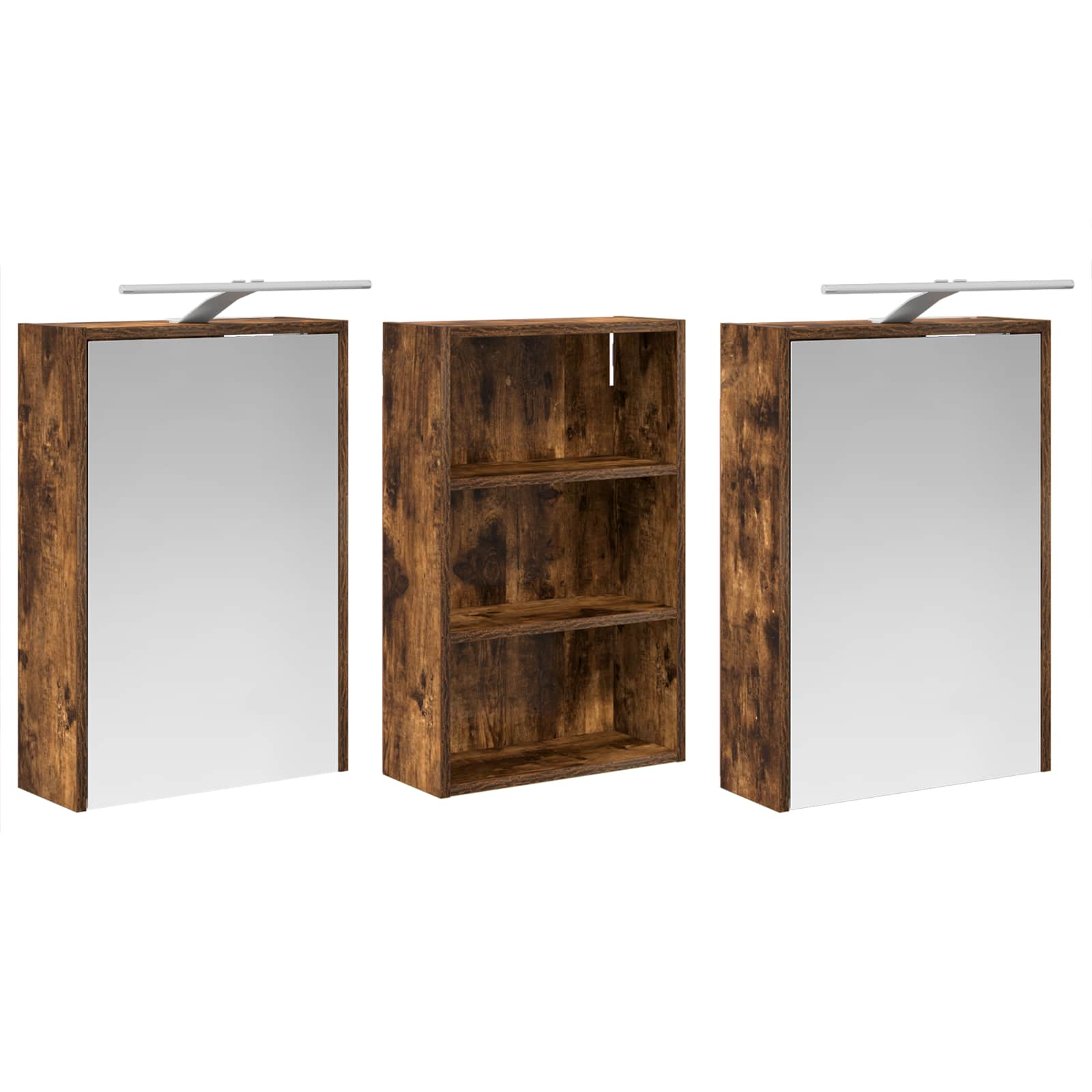 Σετ Ντουλαπιών Μπάνιου με ράφι 3 pcs 126 x 16 x 62.5 εκ. - Pakobazaar