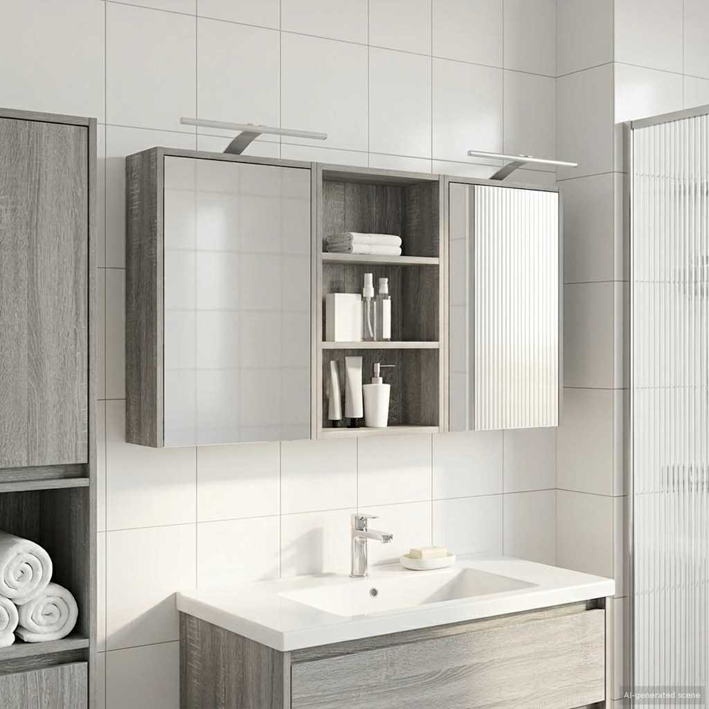 Σετ Ντουλαπιών Μπάνιου με ράφι 3 pcs 126 x 16 x 62.5 εκ. - Pakobazaar