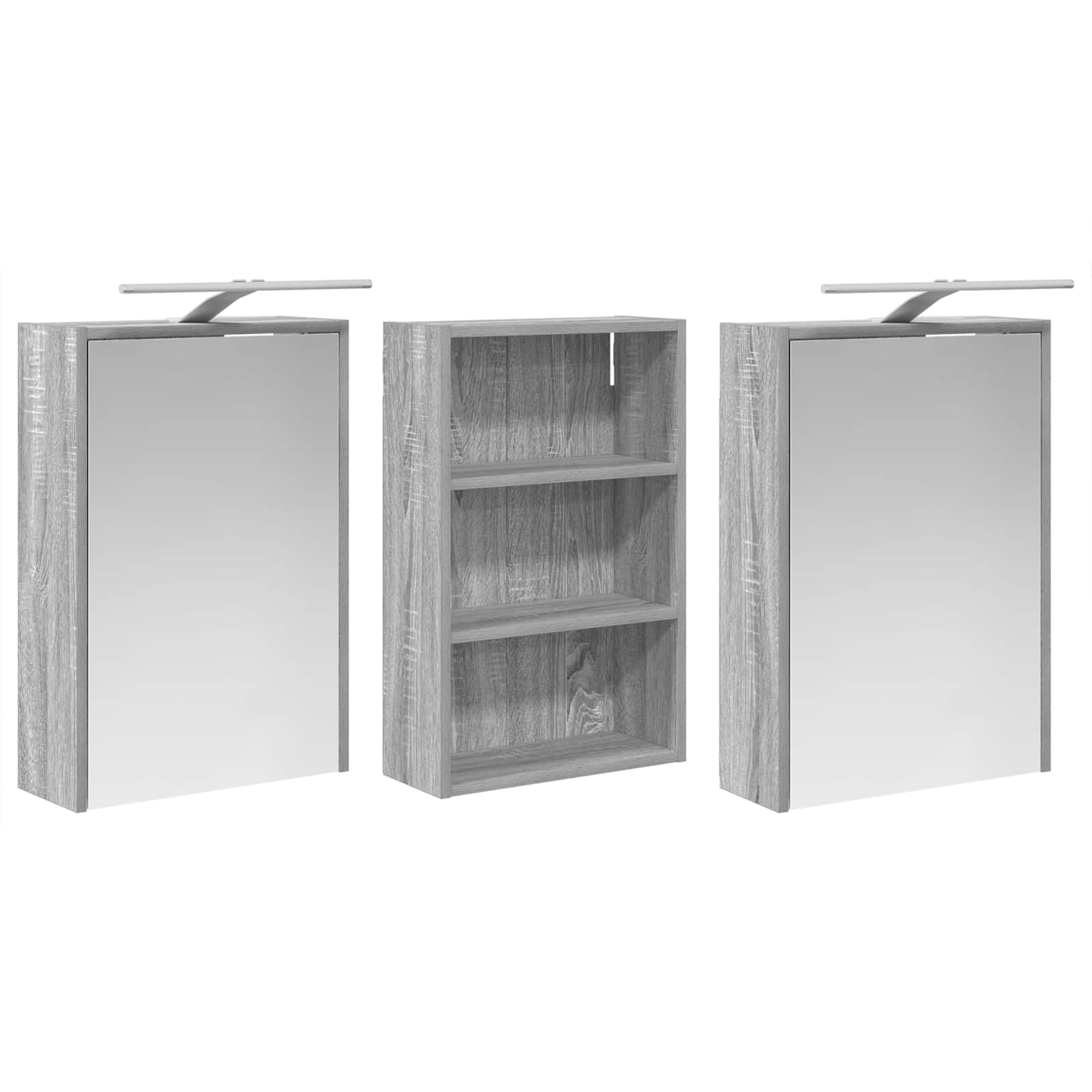 Σετ Ντουλαπιών Μπάνιου με ράφι 3 pcs 126 x 16 x 62.5 εκ. - Pakobazaar