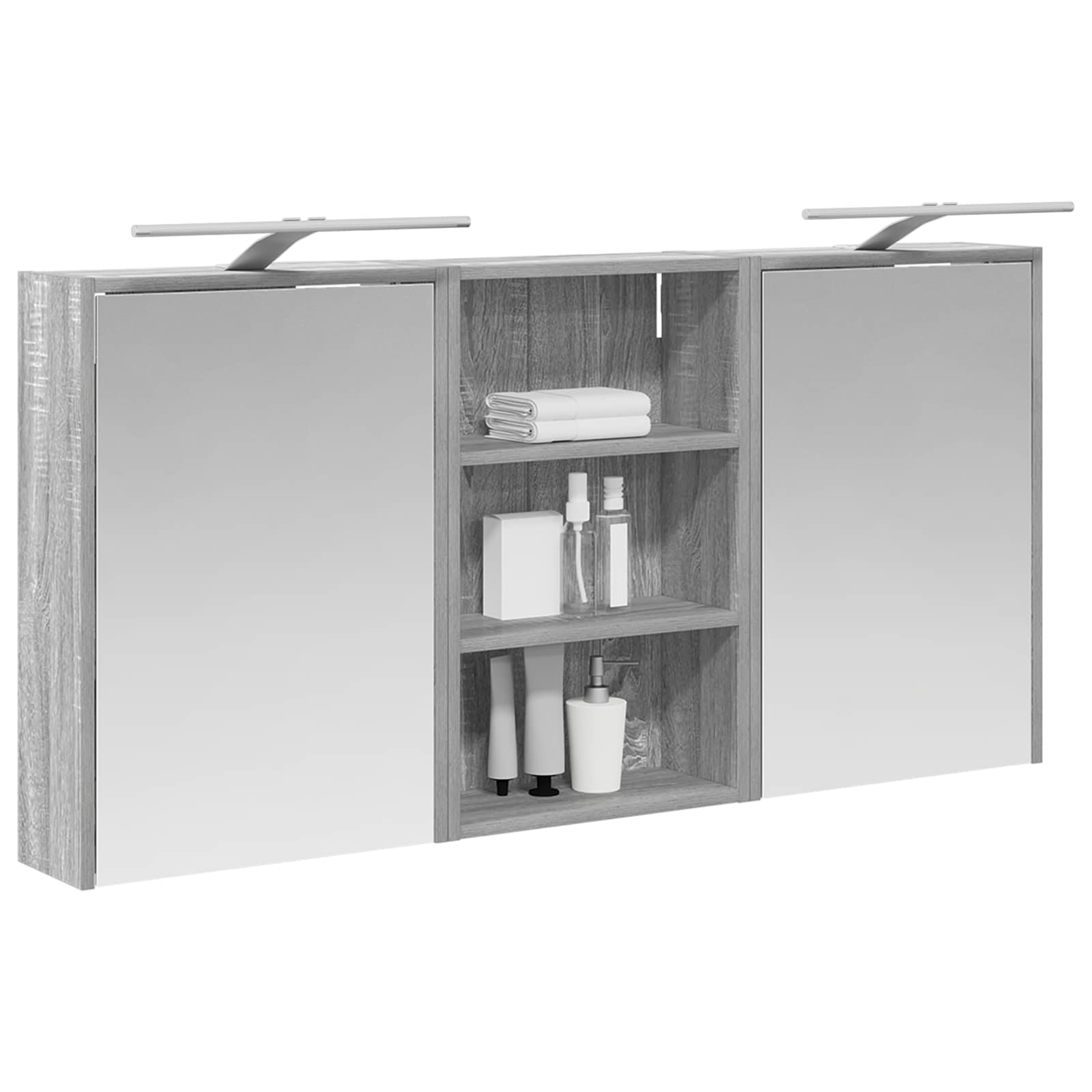 Σετ Ντουλαπιών Μπάνιου με ράφι 3 pcs 126 x 16 x 62.5 εκ. - Pakobazaar