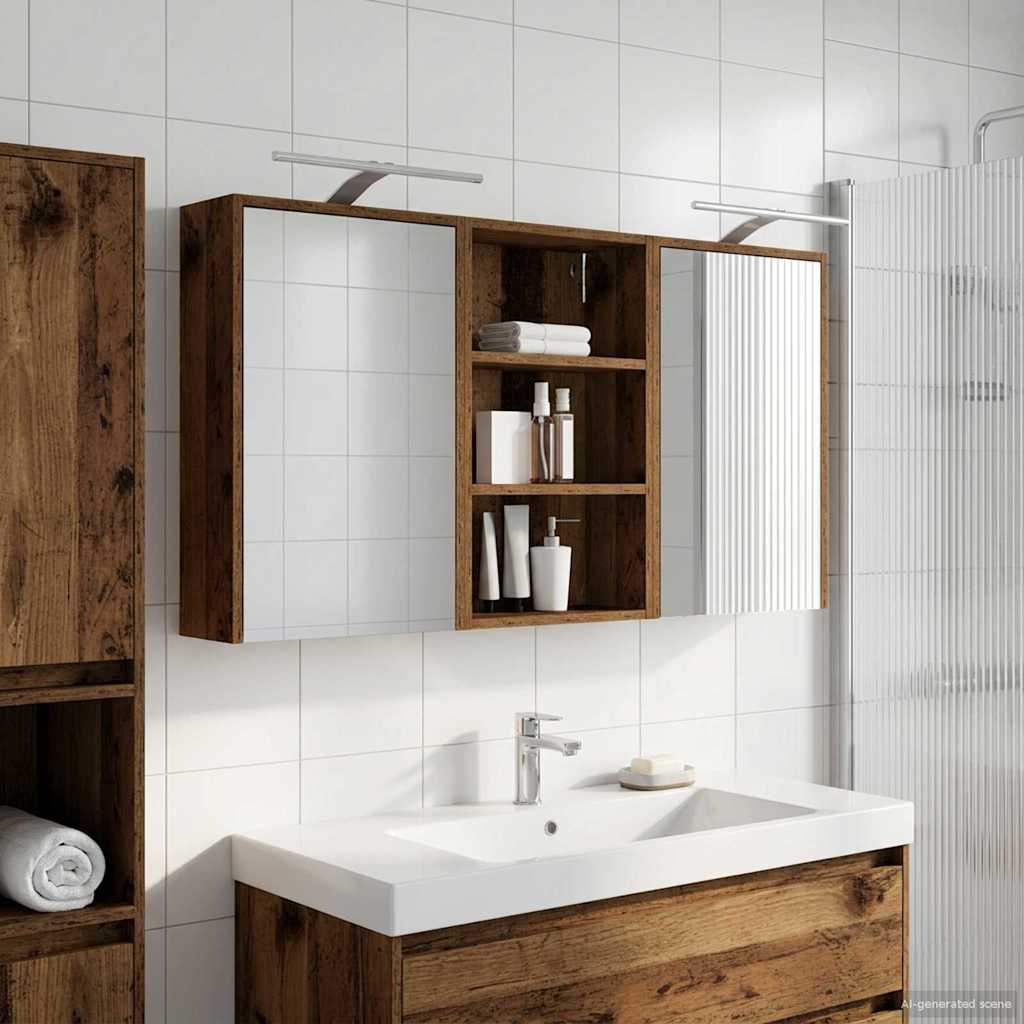 Σετ Ντουλαπιών Μπάνιου με ράφι 3 pcs 126 x 16 x 62.5 εκ. - Pakobazaar