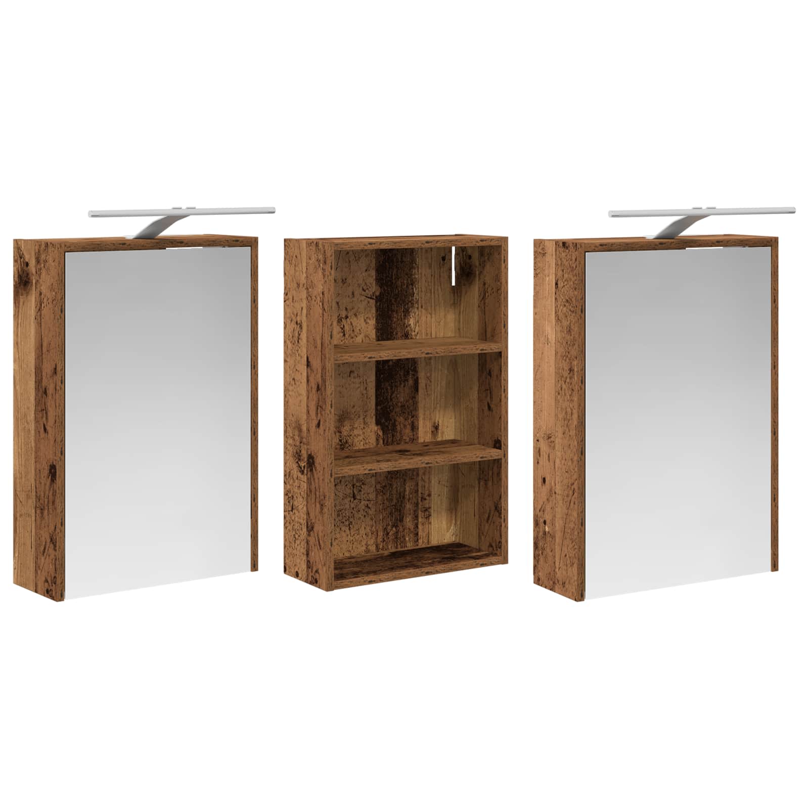 Σετ Ντουλαπιών Μπάνιου με ράφι 3 pcs 126 x 16 x 62.5 εκ. - Pakobazaar