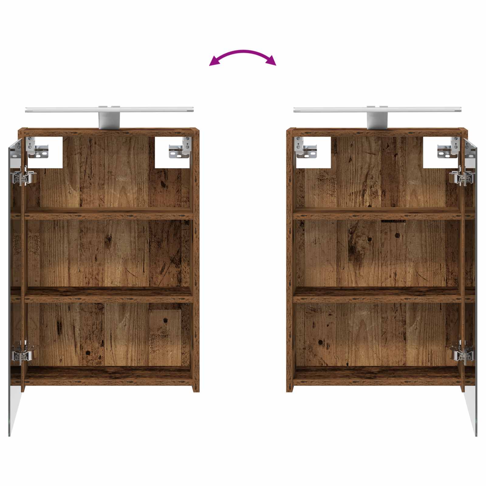 Σετ Ντουλαπιών Μπάνιου με ράφι 3 pcs 126 x 16 x 62.5 εκ. - Pakobazaar