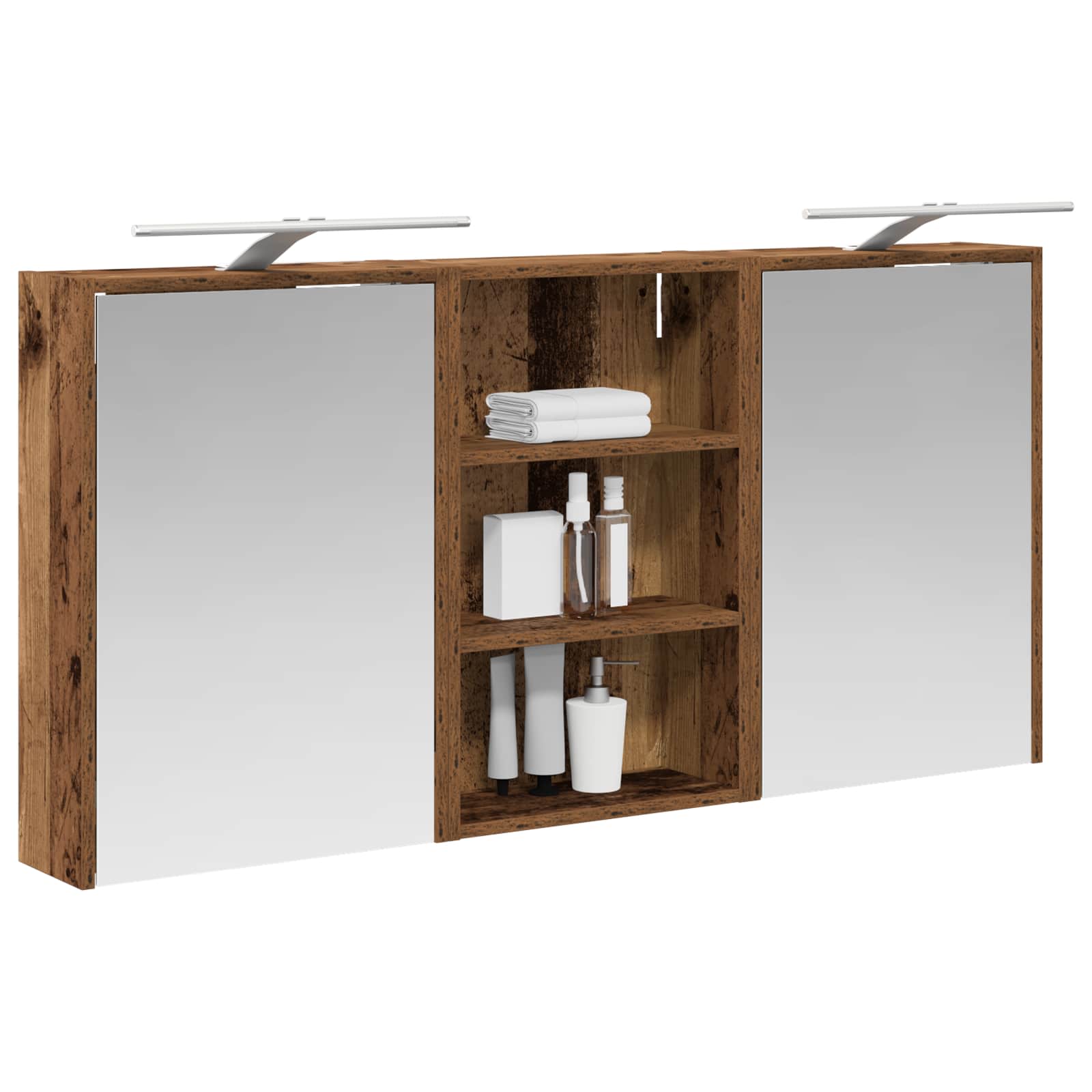 Σετ Ντουλαπιών Μπάνιου με ράφι 3 pcs 126 x 16 x 62.5 εκ. - Pakobazaar