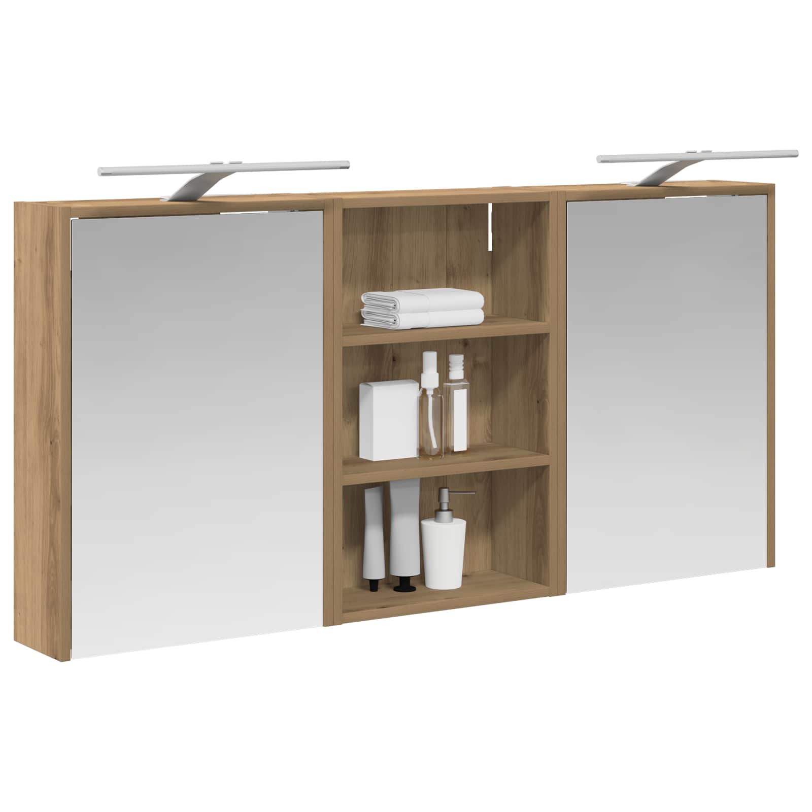 Σετ Ντουλαπιών Μπάνιου με ράφι 3 pcs 126 x 16 x 62.5 εκ. - Pakobazaar