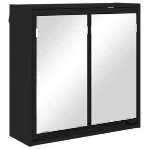 Σετ Επίπλων Μπάνιου 4 τμχ. Μαύρο 30,5 x 30 x 195 εκ - Pakobazaar