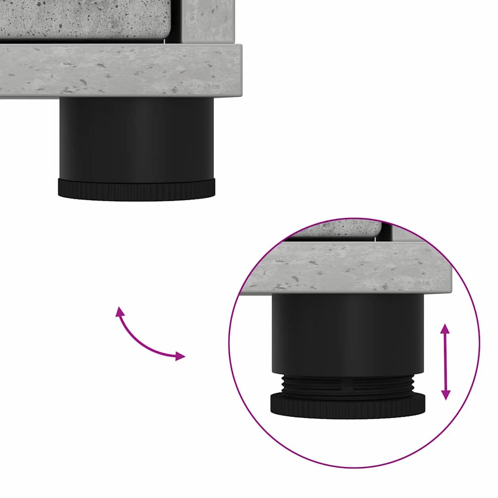 Σετ Επίπλων Μπάνιου 3 pcs Σκυρόδεμα Γκρι Επεξεργασμένο ξύλο
