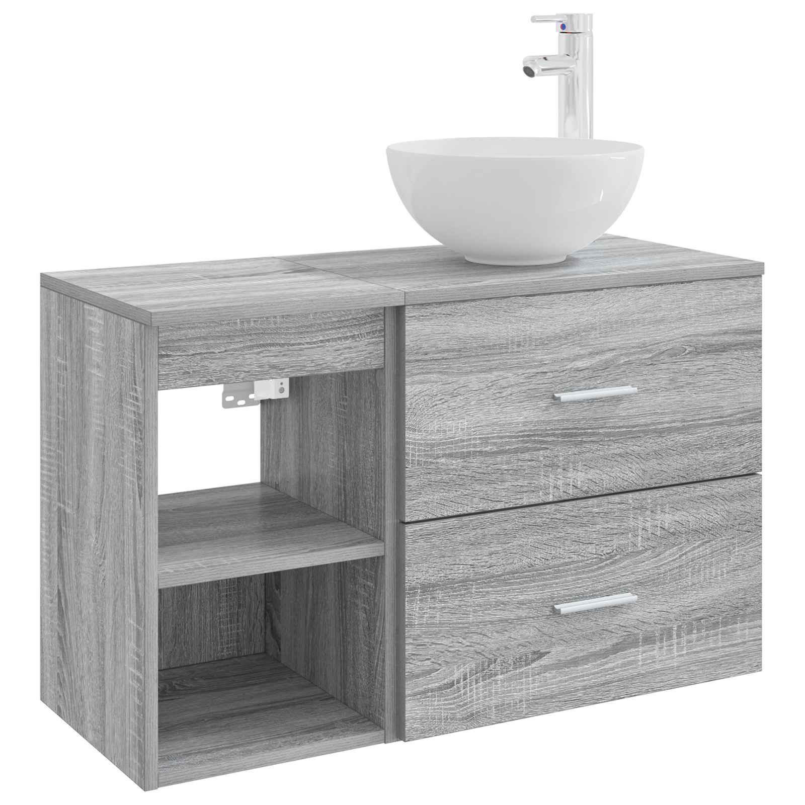 Σετ Επίπλων Μπάνιου 2 pcs Γκρι Sonoma Επεξεργασμένο Ξύλο