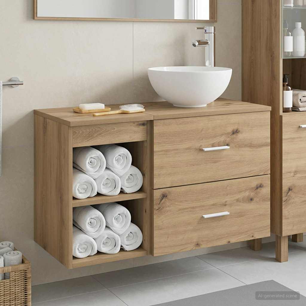 Σετ Επίπλων Μπάνιου 2 pcs Artisan Δρυς Επεξεργασμένο Ξύλο