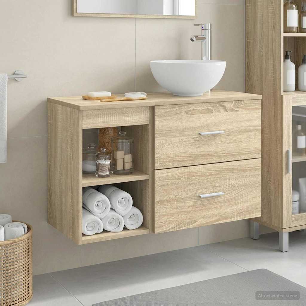 Σετ Επίπλων Μπάνιου 2 pcs Sonoma Δρυς Επεξεργασμένο Ξύλο