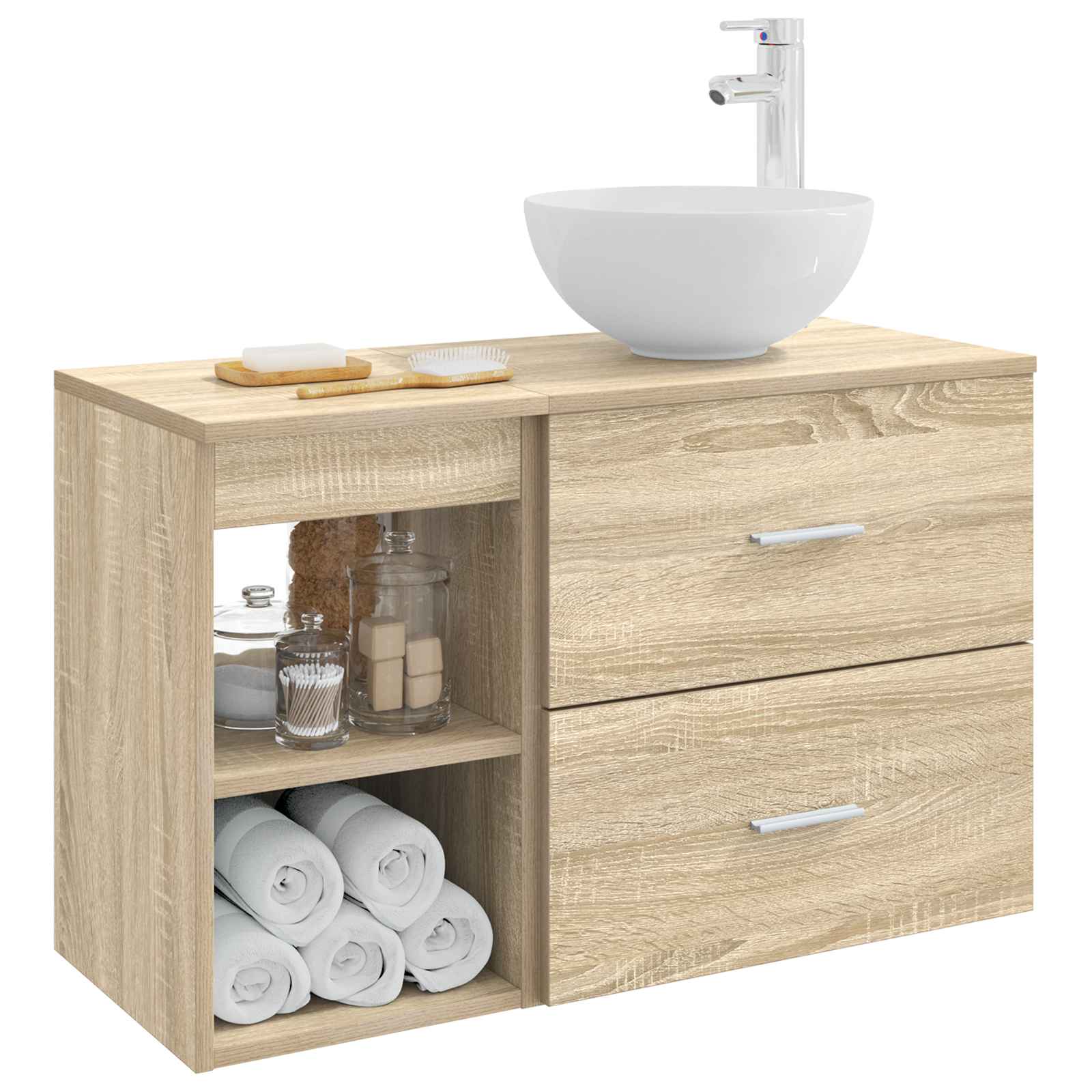 Σετ Επίπλων Μπάνιου 2 pcs Sonoma Δρυς Επεξεργασμένο Ξύλο