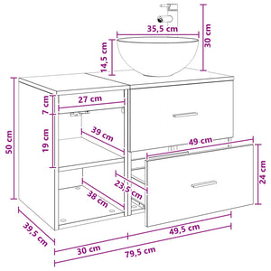 Σετ Επίπλων Μπάνιου 2 pcs Sonoma Δρυς Επεξεργασμένο Ξύλο - Pakobazaar