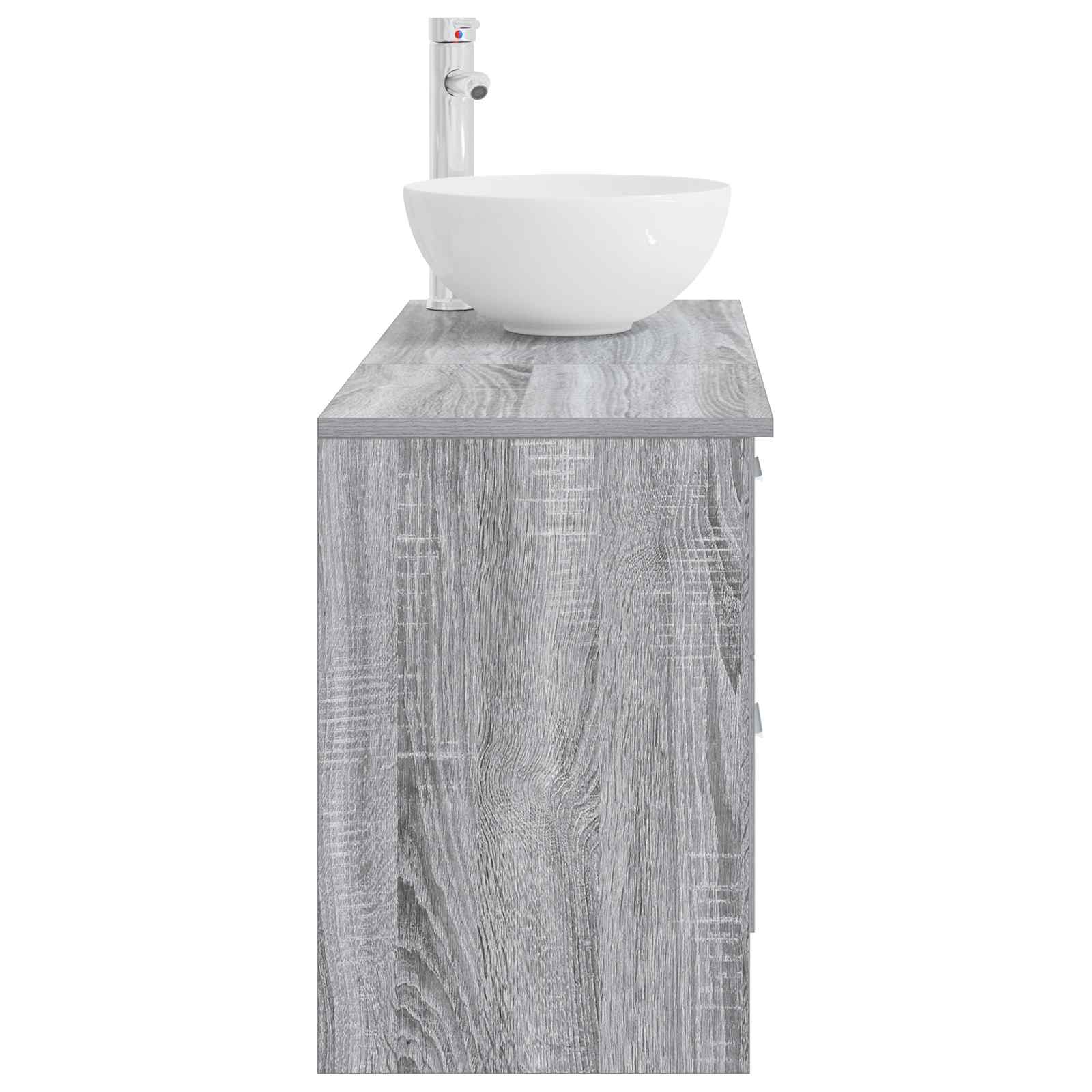 Σετ Επίπλων Μπάνιου 2 pcs Γκρι Sonoma Επεξεργασμένο Ξύλο