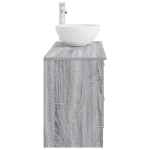 Σετ Επίπλων Μπάνιου 2 pcs Γκρι Sonoma Επεξεργασμένο Ξύλο - Pakobazaar