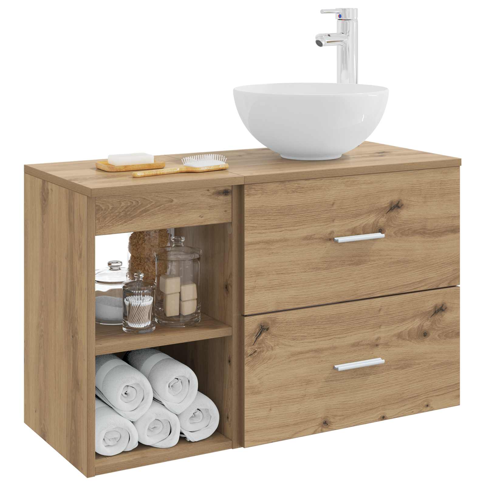 Σετ Επίπλων Μπάνιου 2 pcs Artisan Δρυς Επεξεργασμένο Ξύλο