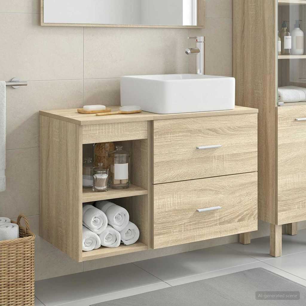 Σετ Επίπλων Μπάνιου 2 pcs Sonoma Δρυς Επεξεργασμένο Ξύλο