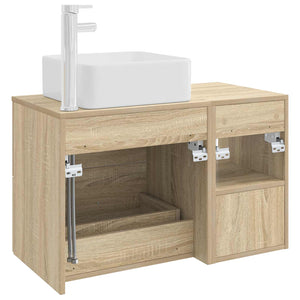 Σετ Επίπλων Μπάνιου 2 pcs Sonoma Δρυς Επεξεργασμένο Ξύλο - Pakobazaar