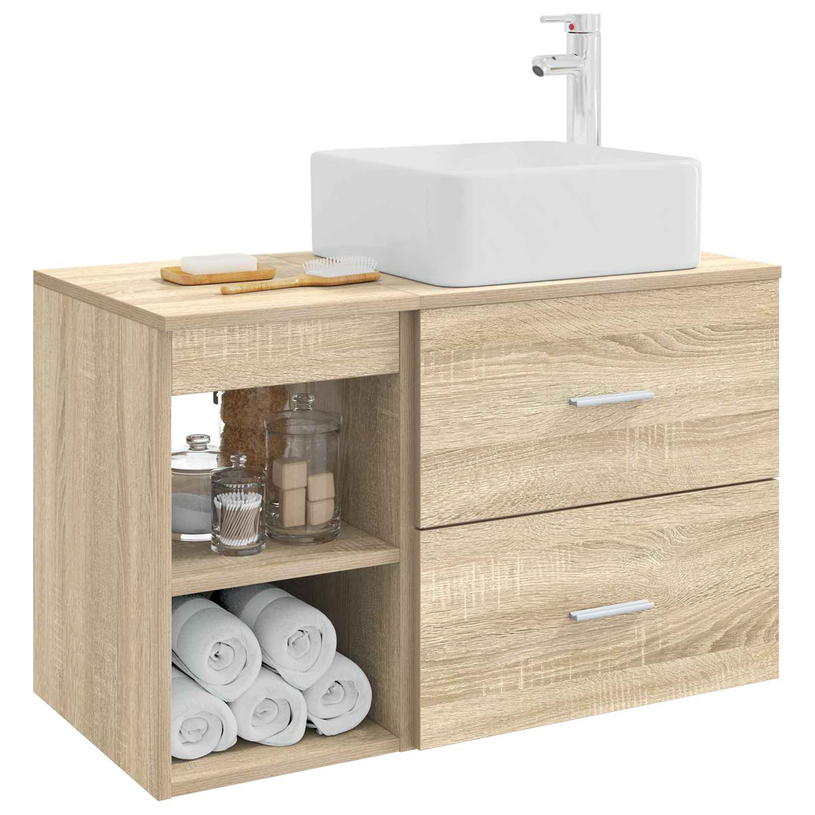 Σετ Επίπλων Μπάνιου 2 pcs Sonoma Δρυς Επεξεργασμένο Ξύλο