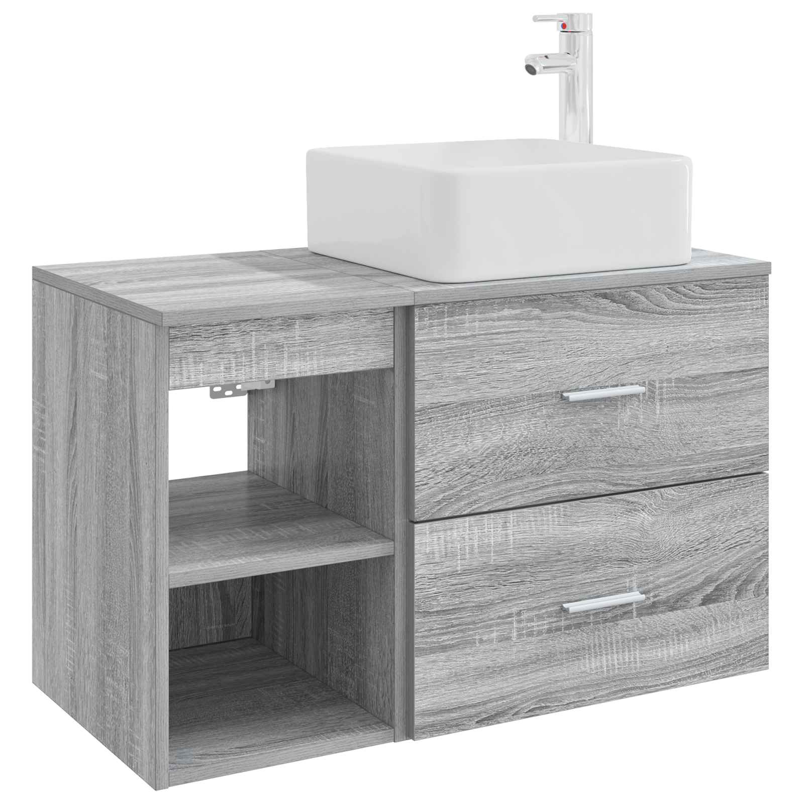 Σετ Επίπλων Μπάνιου 2 pcs Γκρι Sonoma Επεξεργασμένο Ξύλο