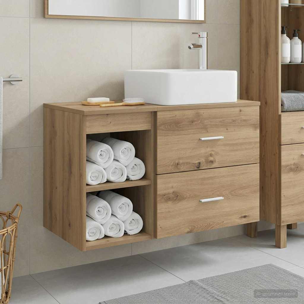 Σετ Επίπλων Μπάνιου 2 pcs Artisan Δρυς Επεξεργασμένο Ξύλο