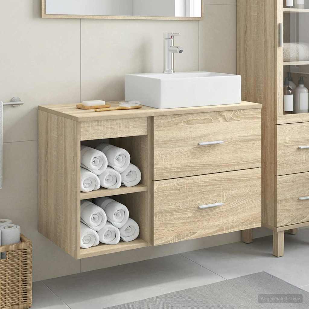 Σετ Επίπλων Μπάνιου 2 pcs Sonoma Δρυς Επεξεργασμένο Ξύλο