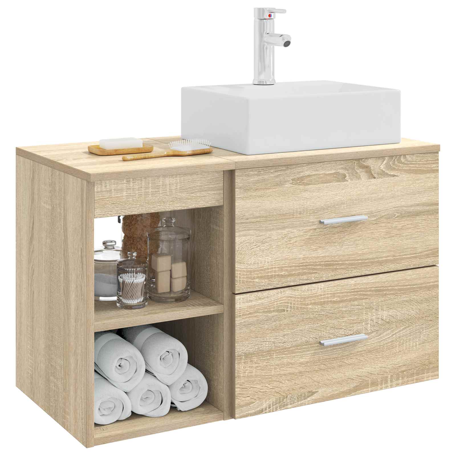 Σετ Επίπλων Μπάνιου 2 pcs Sonoma Δρυς Επεξεργασμένο Ξύλο