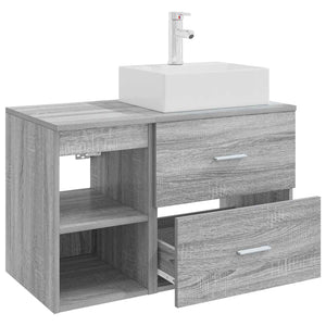 Σετ Επίπλων Μπάνιου 2 pcs Γκρι Sonoma Επεξεργασμένο Ξύλο - Pakobazaar