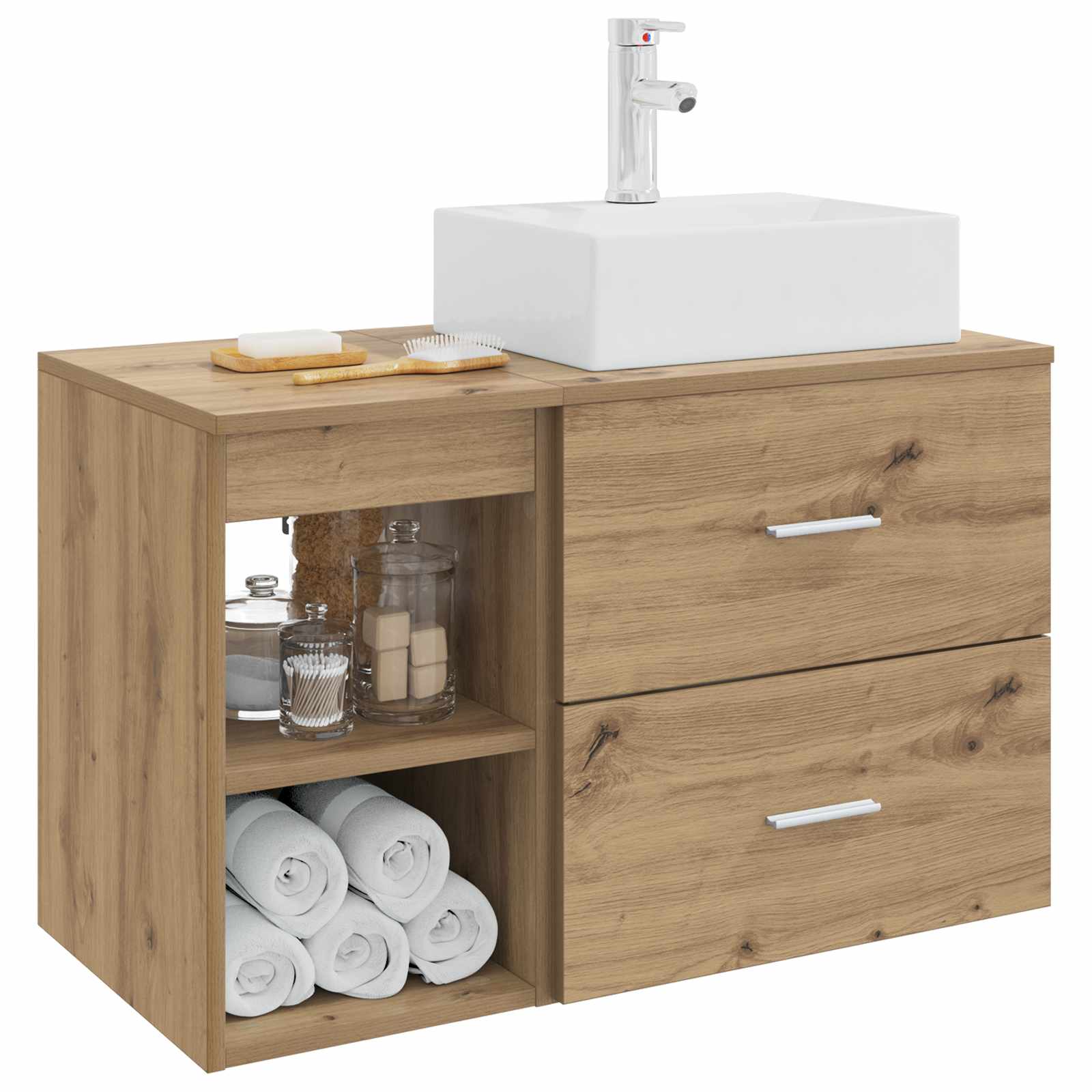 Σετ Επίπλων Μπάνιου 2 pcs Artisan Δρυς Επεξεργασμένο Ξύλο